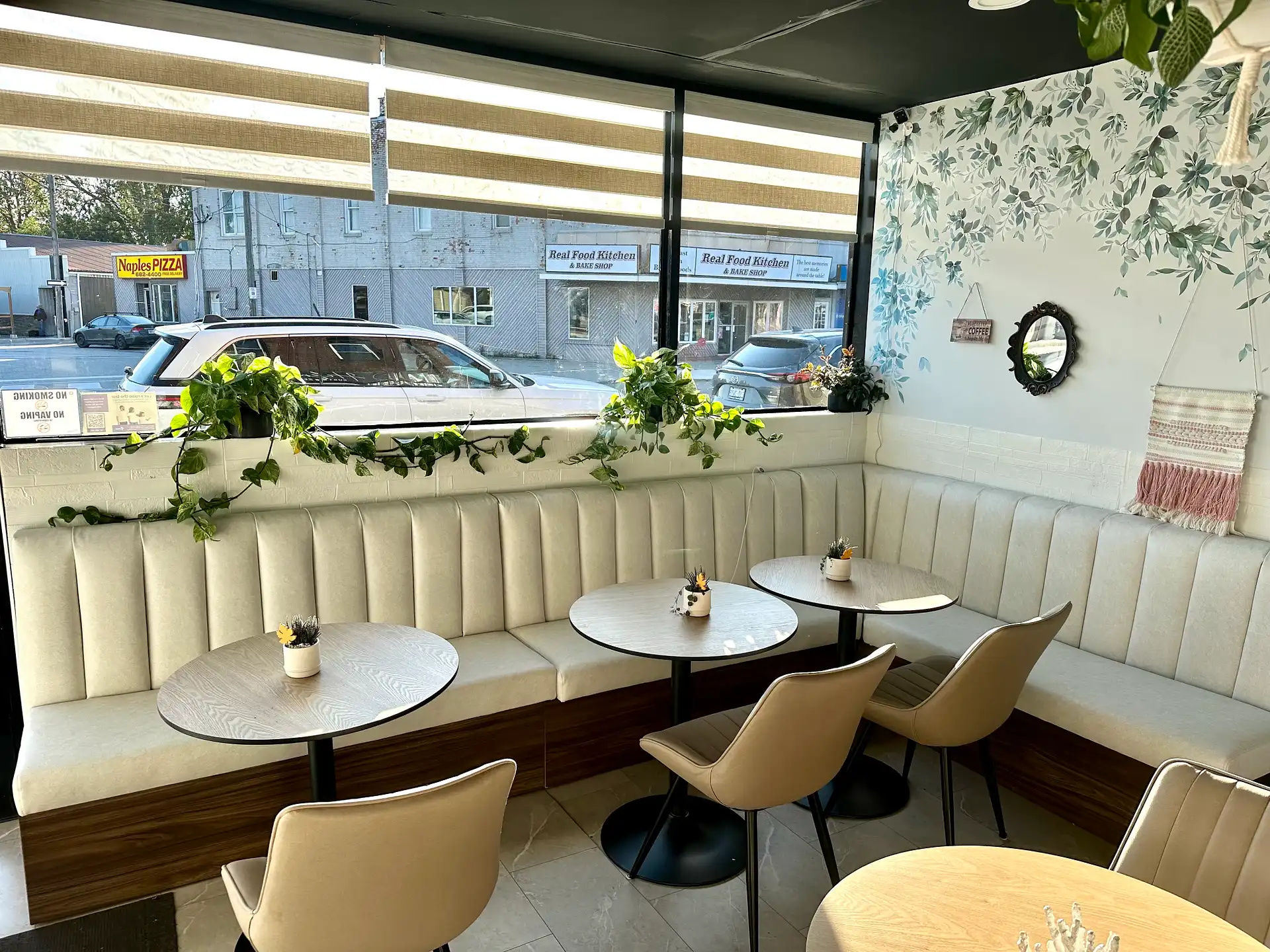 Helena\'s Cakes and Cafe cream channel banquette Tilbury ON